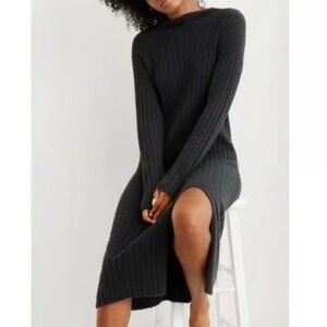 AERIE SO SOFT RIBBED MAXI Mock NECK SWEATER DRESS SZ L